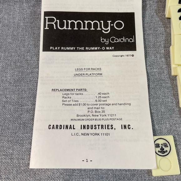 RUMMY-O By Cardinal Vintage Game - 1977 - Picture 3 of 9